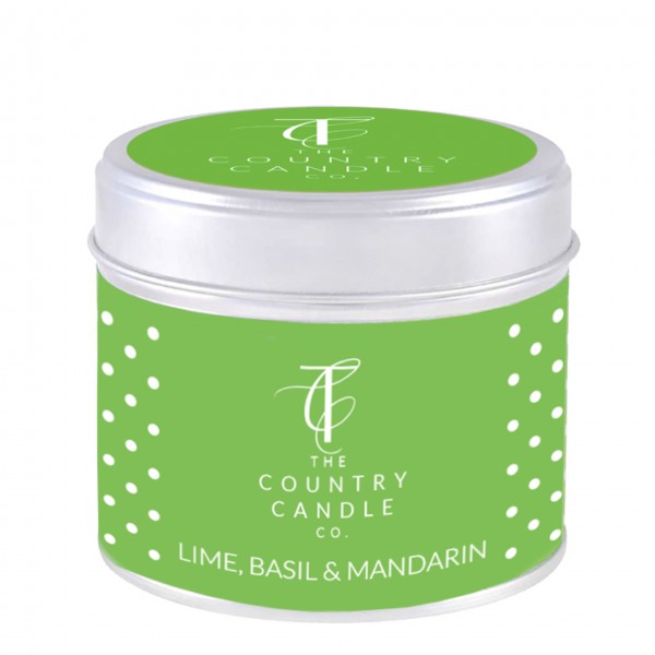 Polka Dot Lime, Basil & Mandarin Candle In Tin